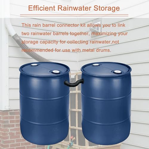 Rain-Barrel-Connector-Kit--Link-2-Rain-Water-Barrels-to-Store-More-Rainwater-for-Outdoor-Rain-Water-Barrels-with-Hose-and-2-Gaskets-and-3-Hole-Saw