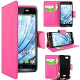 ebestStar - kompatibel mit Wiko Getaway Hülle Kunstleder Wallet Hülle Handyhülle [PU Leder], Kartenfächern, Standfunktion, Pink [Phone: 143 x 69.5 x 7.2mm, 5.0'']