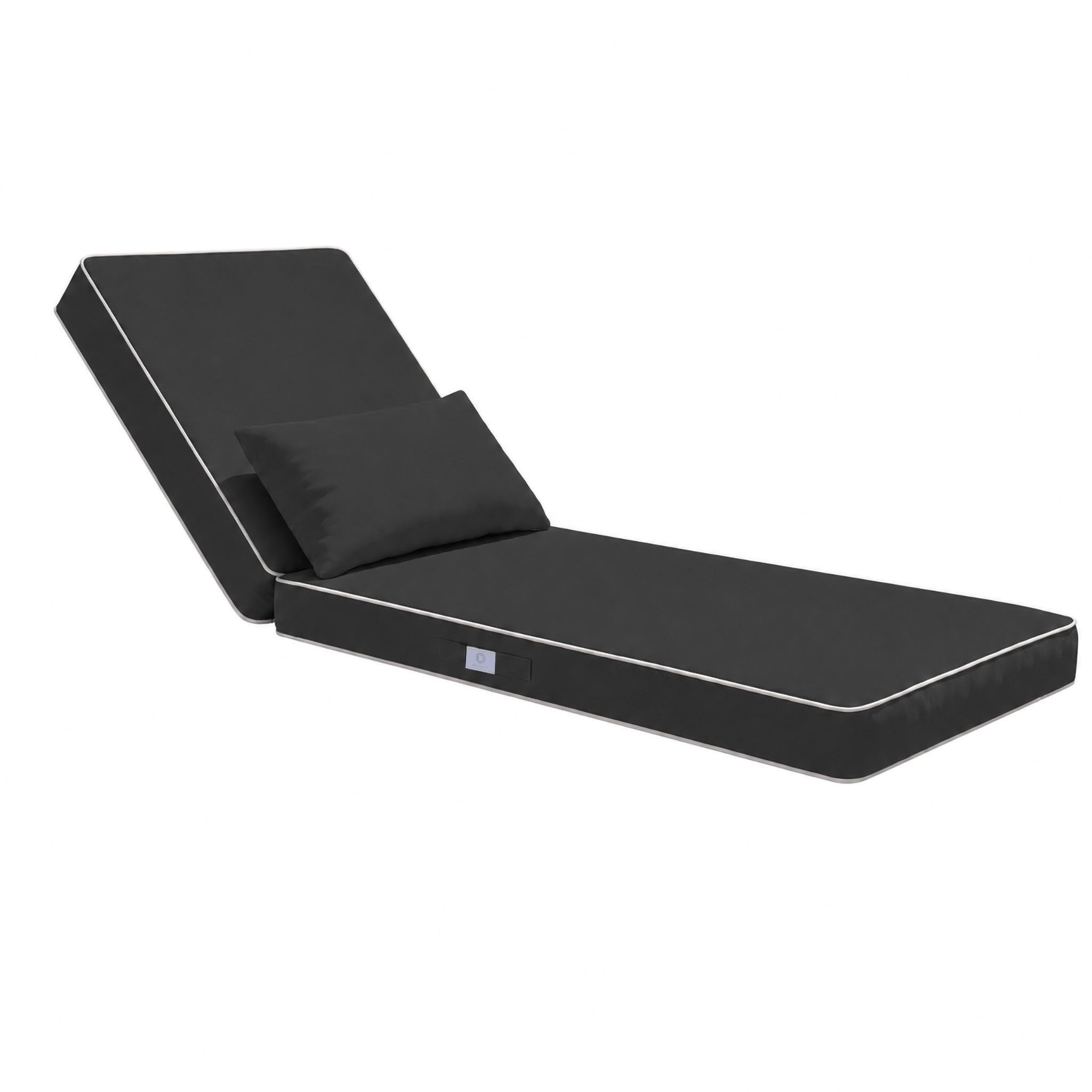 Coussin Bain de Soleil Premium - 190x60x10 cm - Matelas pour transat avec Coussin - Déhoussable, déperlant, Anti-UV, très Confortable - 190x60x10 cm - Gris Foncé