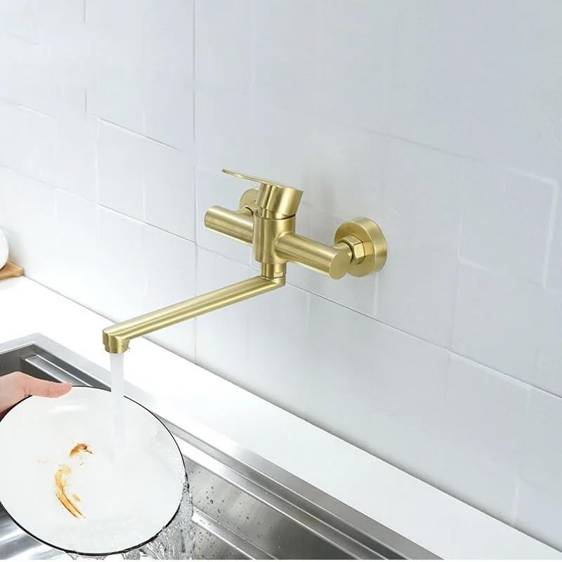 Grifo para cocina bañera baño 180° giratorio de pared para fregar y lavar cómodamente 3