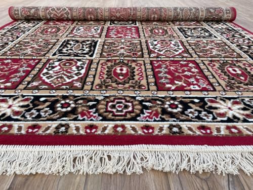 Image of TTC THREAD & TEXTURE CARPET Traditional Comfort: Power-Loomed Carpets for Living Room- Every Space Area Rug Color Red Size 8x11 Feet (240x320cm)