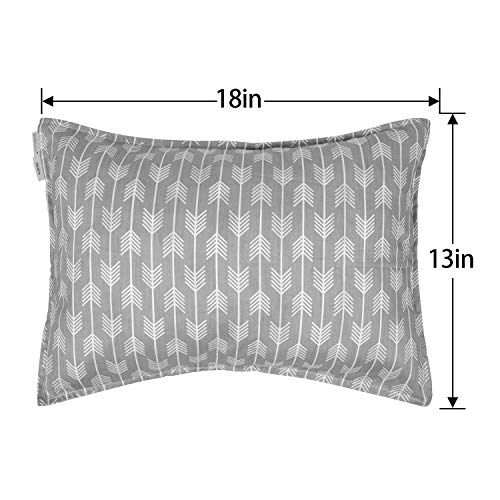 Image of ALVABABY Toddler Pillowcases 2 Pack Organic Cotton Kids Pillow Cover Fit 13 inchx 18 inch or 12 inchx20 inch Envelope for Girl Boy Travel