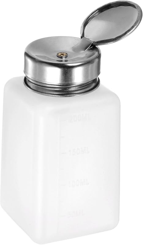 Frasco dispensador HARFINGTON com bomba de pressão e tampa de aço inoxidável, 200 mL, branco, 1 unidade