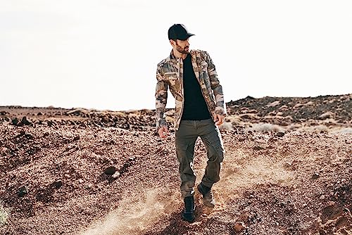 Image of Men's Stylish Weatherproof Active Everyday Outdoor Field Jacket with Stand-up Collar & Concealed Hood