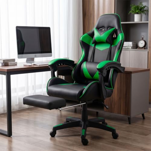 Cadeira Escritório Gamer Ergonômica Confortável Ajuste de Altura e Encosto Cor Verde