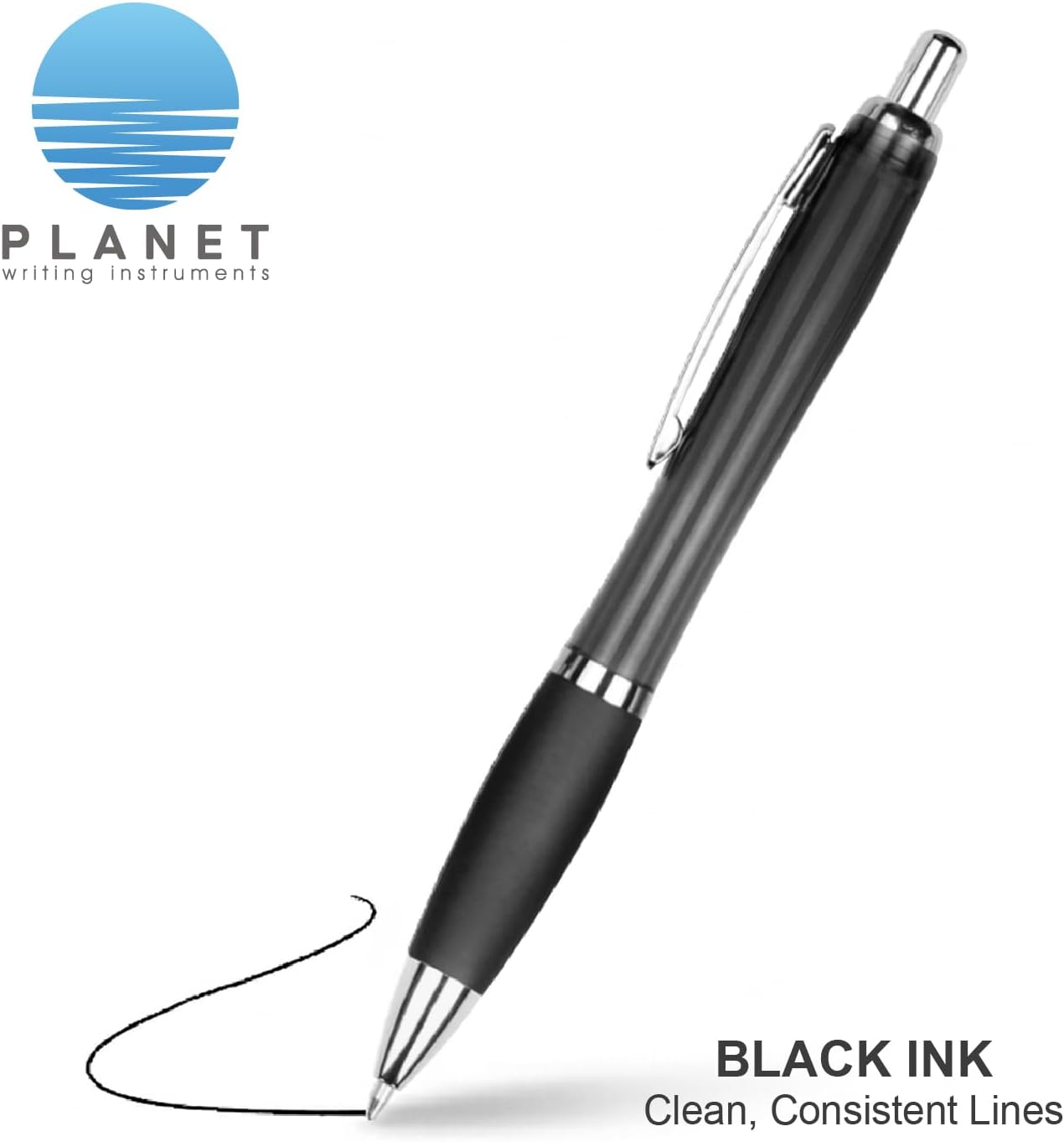 Black Ballpoint Pens, 12 Pack, Smooth Writing Medium Point (1.0mm) Retractable Click Pens with Comfort Grip, Bulk Pens for Office, School, Home & Business image 4