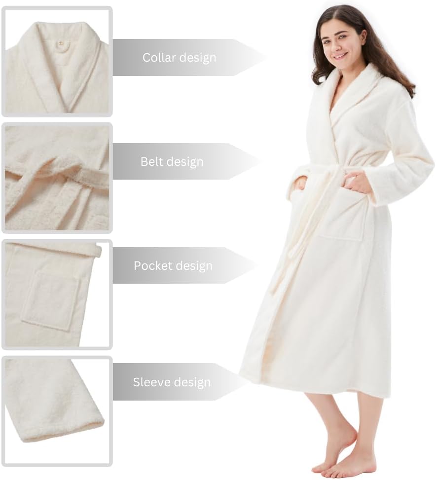 COOVA Premium Women's Plush Soft Robe – Fluffy, Warm Fleece Long Sherpa Bathrobe - Image 5