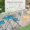 Best Choice Products 3-Piece Bistro Set, Space Saving Folding Design, Solid Steel, Outdoor Patio Furniture Set w/ 2 Chairs, Bistro Table - Sage #3