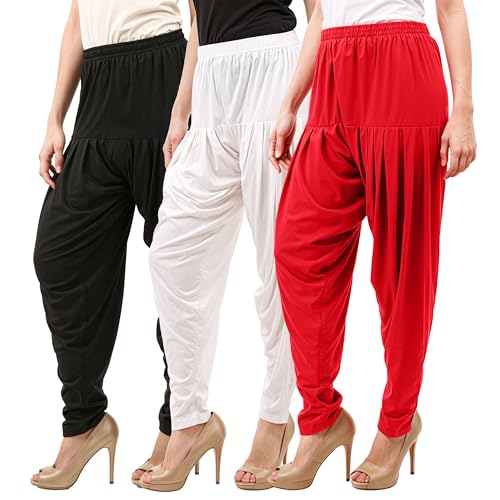 Image of Buy That Trendz Patiala Pant Combo Pants for Womens Pack of 3 Viscose Patiyala Salwar Bottoms