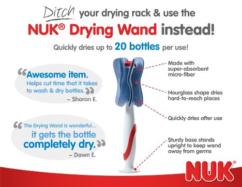 Biberon NUK brosse de séchage à manche ergonomique anti-résidus