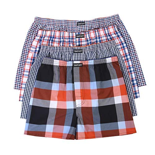 Laetan Mens Boxer Shorts, Mens Underwear Cotton Woven Boxer Short (As1, Alpha, L, Regular, Regular, Large, Assorted Multicolored) #TOP4