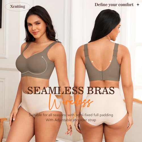 Image of Xcutting Women Wirefree Bras for Women Full Coverage No Underwire Everyday Bras Comfortable Wireless Padded Bras