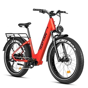 Rattan Pathfinder Electric Bike for Adults,28MPH 65Miles Ebike,Peak 1500w Motor Electric Mountain Bike with 48V 15AH Removable Battery,26 * 4 Fat Tires Ebike for Adults,7-Speed, Full Suspension