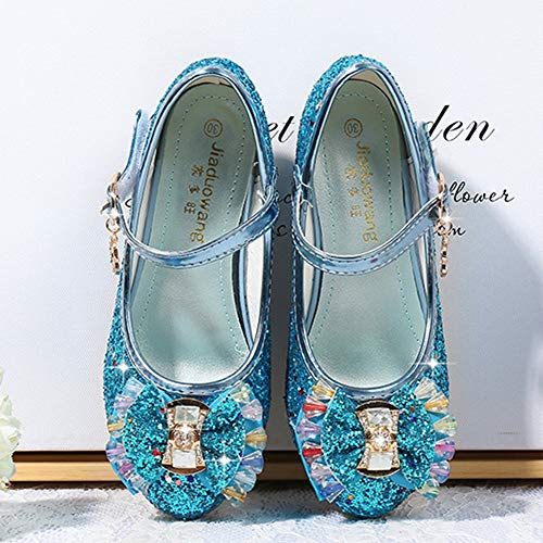Kids Girls Sparkly Mary Jane Dress Shoes Wedding Party Bridesmaids High Heel Princess Glitter Sequins Dress Shoes for Toddler Little Big Girl with Bowknot3