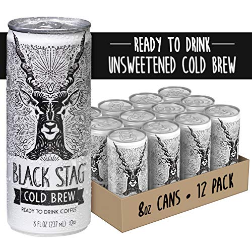 Black Stag Coffee Pre-Made Cold Brew, Black, Ready to Drink, 8 fl oz (Pack of 12)