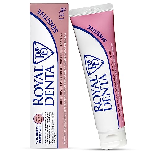 Royal Denta Sensitive Fluoridfreie remineralisierende Zahnpasta, Zahncreme für schmerzempfindliche Zähne, enthält Q10 Coenzym, 130g