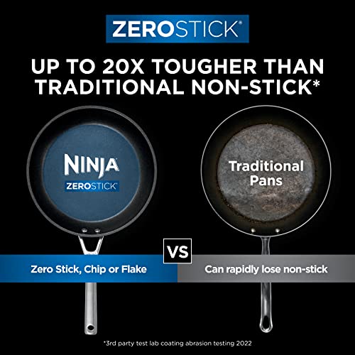 Ninja-Foodi-ZEROSTICK-Stainless-Steel-2-Piece-Frying-Pan-Set-24cm28cm-C62200UK-Non-Stick-Induction-Compatible-Dishwasher-Safe