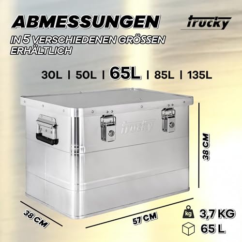Trucky Aluminium Box mit Deckel Silber Alu Kiste Alukiste Auswahl Transportbox Metallbox Aufbewahrungsbox Boxen Abschliessbar Metallkiste