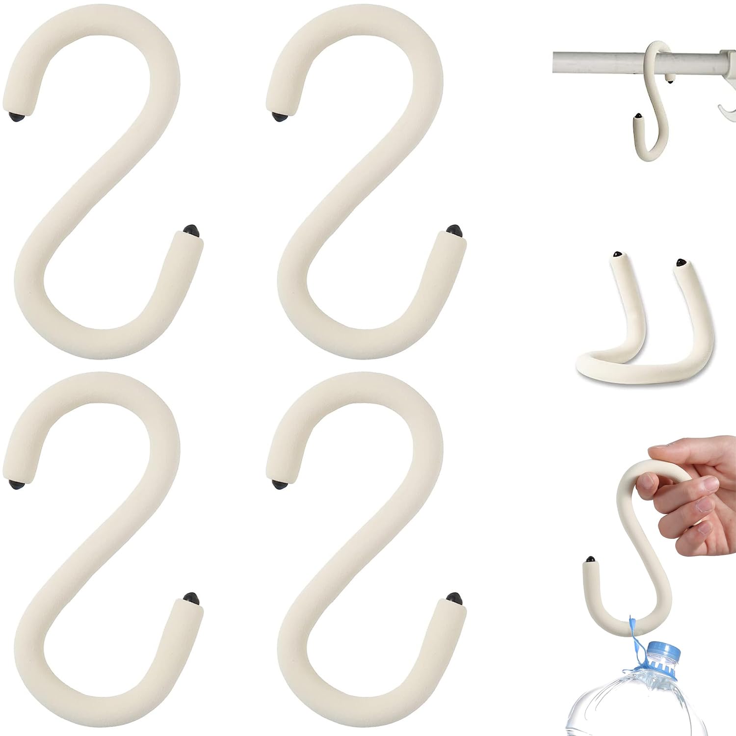 WinCheer4PC Bending Hook Multi-Function Utility Hooks for Hanging, Flexible S Shaped DIY Holder Portable Free Bendable Car Seat Phone Stand Holder Reusable Cabinet Hook