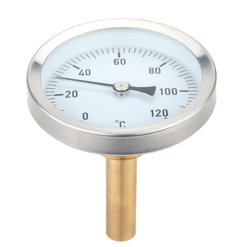 63mm Thermomètre à Cadran Horizontal Aluminium Jauge de Température 0-120C