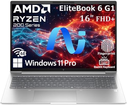 HP EliteBook 6 G1a AI PC | 16" Business Laptop | AMD Ryzen 5 220 ...