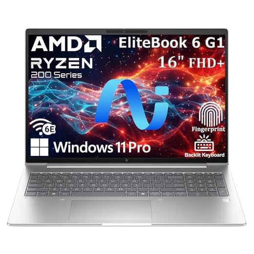 HP EliteBook 6 G1a AI PC | 16" Business Laptop | AMD Ryzen 5 220 | 32GB DDR5 RAM |1TB SSD | WUXGA Anti-Glare Display | Fingerprint Reader | Thunderbolt 4 | Windows 11 Pro | Backlit Keyboard