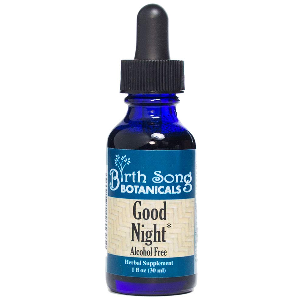 Birth Song Botanicals Good Night Herbal Sleep Tincture with Valerian and Passionflower, Natural Sleep, Stress, and Relaxation Support Supplement Adults, 1oz Bottle