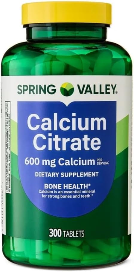 Calcium Citrate Supplement, 600 Mg per Serving * Supports Bone Health and Wellness * Citrato de Calcio - High Absorption * 300 Tablets