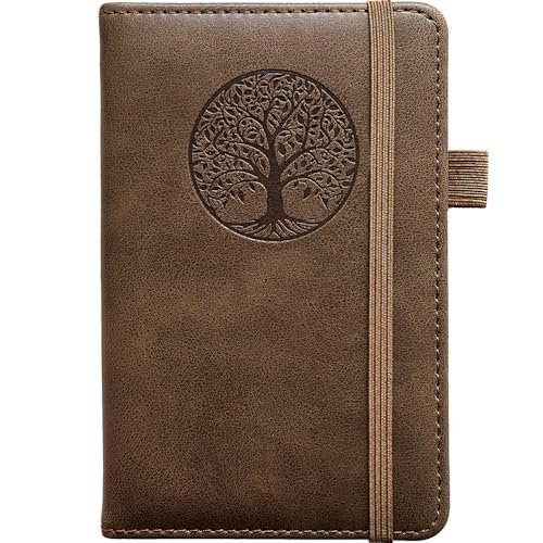 Image of Small Pocket Notebook, Leather Journal Mini (Wood)