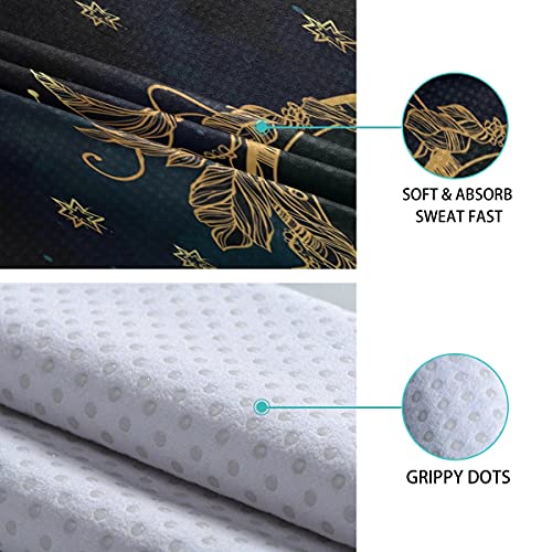 image for FVFV Black Sun Moon Yoga Towel Mat Non Slip Super Soft Odorless Sweat 