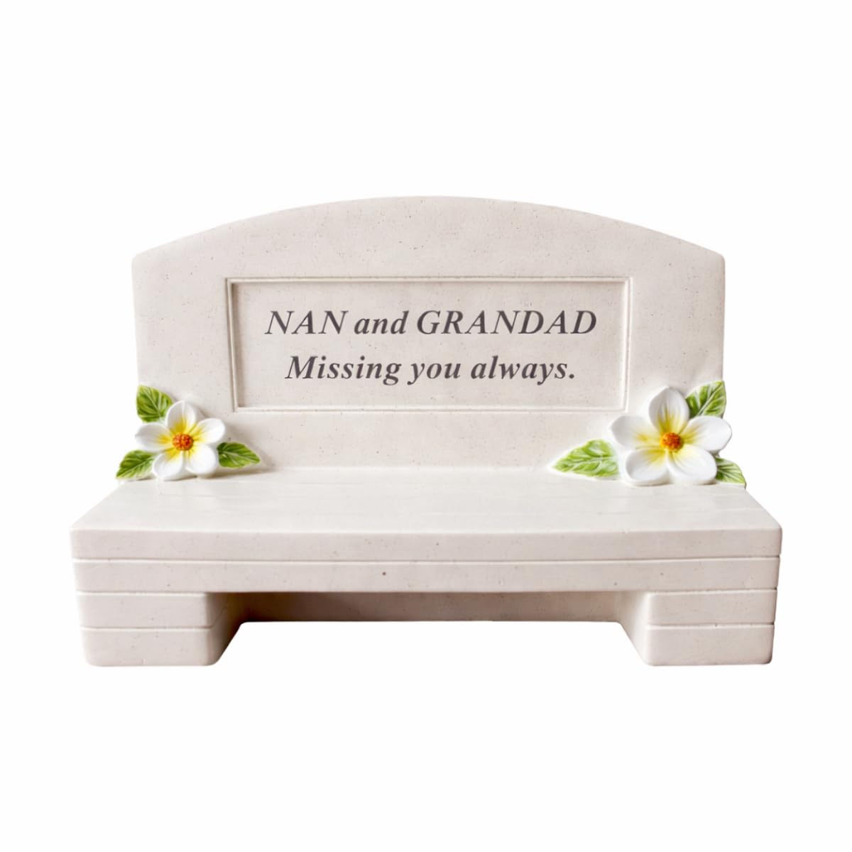 Yöl Beige Nan And Grandad Memorial Bench Ornament 17X13x7cm Graveside Memorial Plaque Missing You Always Garden Grave Decoration Remembrance Ornament Sympathy Gift