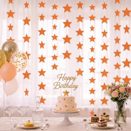 Image of Patelai Star Garland, Orange, 130 Feet