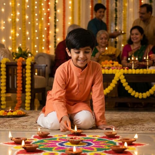Image of Chandrakala Kids Kurta Set for Boys Indian Ethnic Wear (KK117-P)