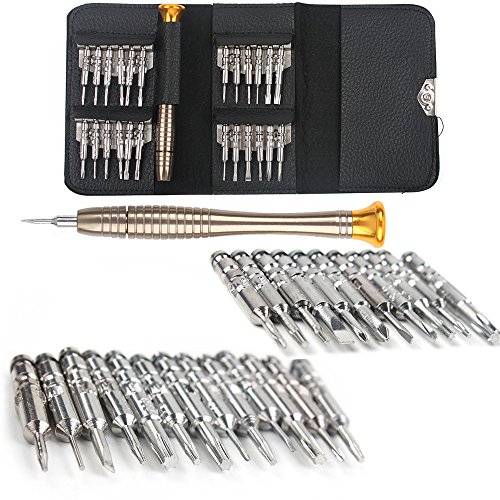 Highgradelife 25 in 1 Screwdriver Set Opening Repair Tool Kit For iPhone X 8 7 6 5 with Black Carry Bag for PC, Eyeglasses, Mobile Phone, Watch, Digital Camera and Other Appliances
