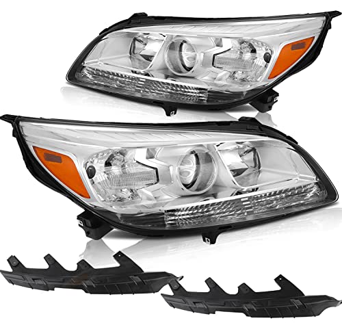 ROADFAR - Headlight Assembly For Chevrolet For Malibu 2013-2016,For Chevrolet For Malibu Limited 2016 A Pair Of Chrome Headlamp Driver/Passenger Side Replacement