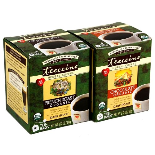Teeccino Herbal Organic Coffee, French Roast and Chocolate