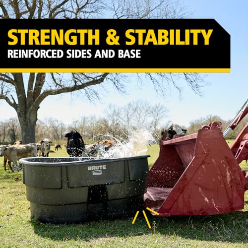Image of Rubbermaid Commercial Products Stock Tank, 150-Gallons, Structural Foam, Heavy Duty Container, for Livestock /Animal /Cattle Feed & Water, Outdoor Homemade Pool /Hot Tub /Bathtub, & Pet Cleaning /Dog Wash