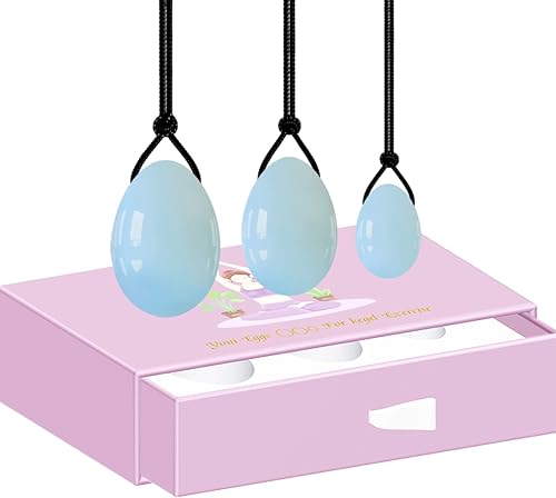 Miniatura 10 de Huevos Yoni sin perforar de jade real natural para mujeres, bolas de masaje femeninas de ejercicio Kegel, cuarzo rosa, M-1.6x1.0 in