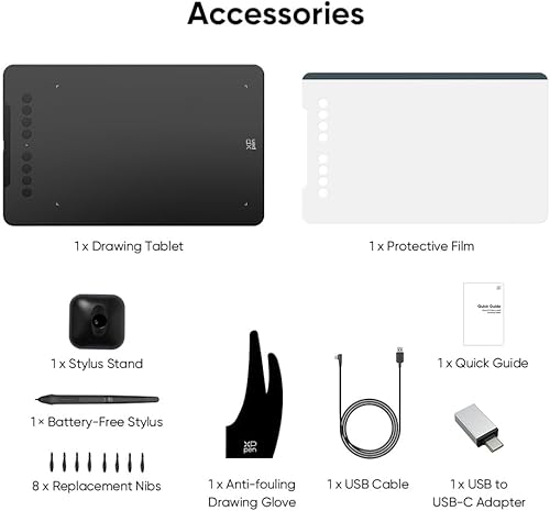 Miniatura 9 de XP-Pen Deco 01 V2 - Tableta de dibujo digital de 10 x 625 pulgadas para Chromebook con lápiz digital sin batería y 8 teclas de acceso directo 8192
