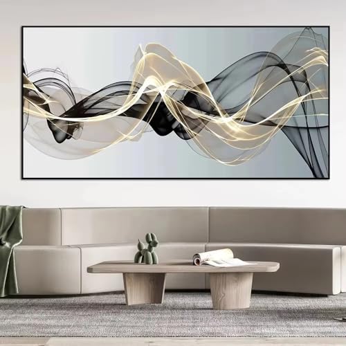 Grand tableau style nordique violet et noir, affiche sur toile minimaliste