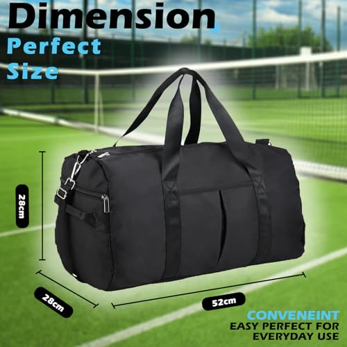 DAYGOS-Gym-Sports-Duffle-Bag-Waterproof-Travel-Duffel-Bag-with-Wet-Pocket-and-Shoes-Compartment-40L-Carry-on-Bag-Holdall-Bag-for-Sport-Travel-Training-HospitalBlack