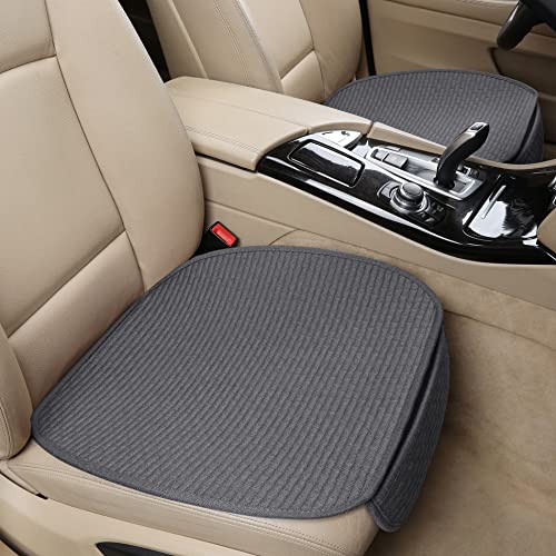 hikeaglauto Car Seat Covers Cushion Pad 2PCS for Auto Supplies Universal Anti-Slip, Prevent Leather Seats from Burning in Summer & Jeans Fading(2Pcs Gray)