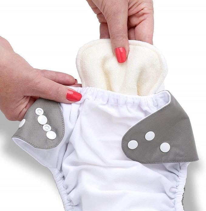 Image of Premium Reusable Baby Cloth Diapers For 0 to 3 Years With White Insert Pads | Leak Proof Washable Diapers For New Born Babies | Adjustable Pocket Cloth Diaper Nappies (Multicolor, Pack of 4)