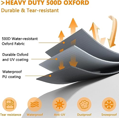 Abdeckplane GartenmöBel Winterfest Abdeckhauben & HüLlen Rechteckig Schwerlast 600D Oxford Gewebe, Schutzhüllen für gartenmöbel und Sofa - Schwarz – Bild 3