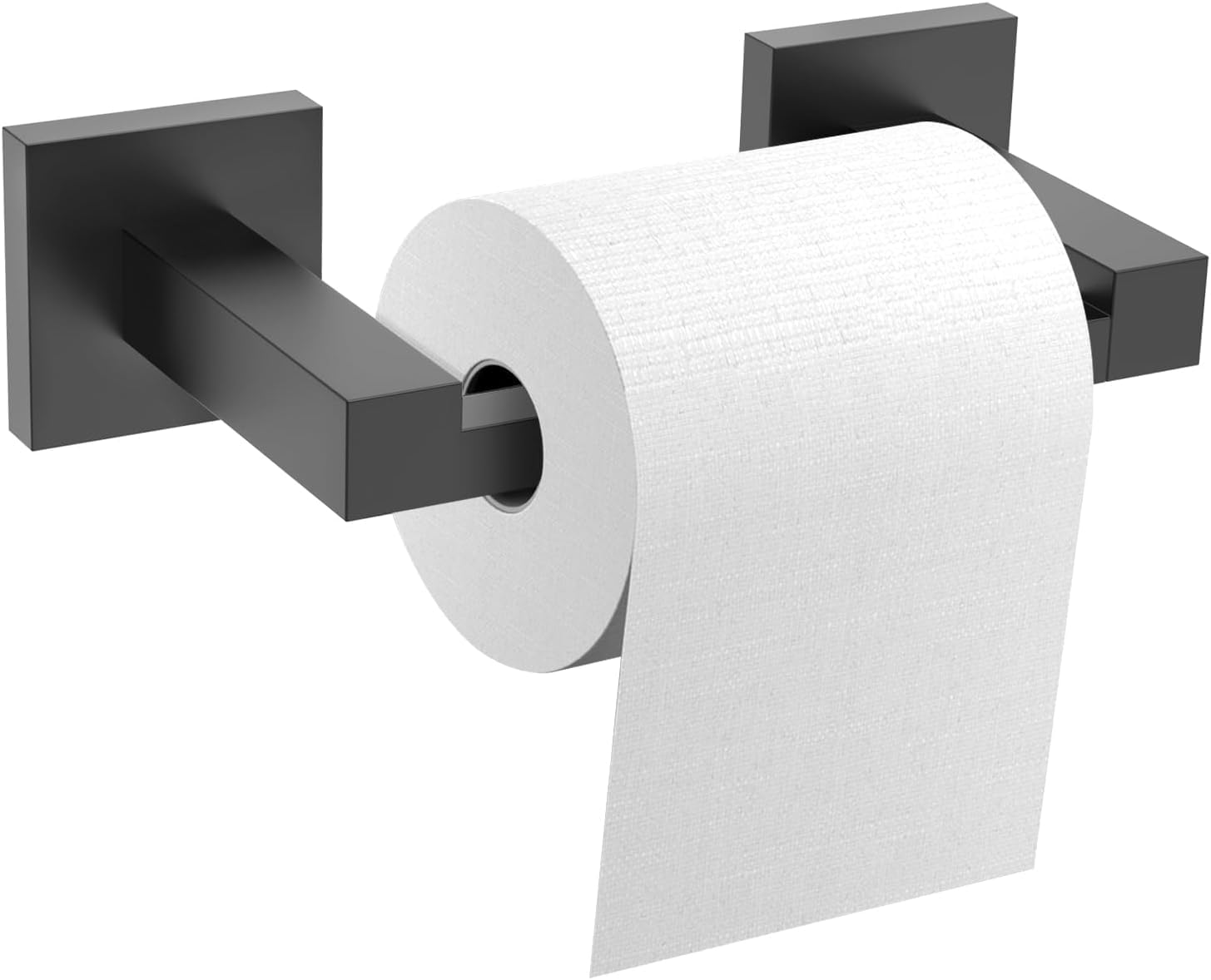 YACVCL Matte Black Toilet Paper Holder Wall Mount, SUS304 Stainless Steel Paper Towel Holder Double Base Large Bathroom Toilet Tissue Roll Holder, Commercial Toilet Paper Dispenser