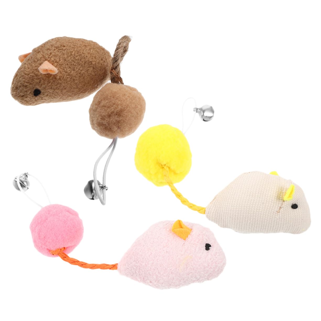 HOLIDYOYO 3Pcs Plush Rat Cat Set with Bell Interactive Stuffed Mice for Indoor Cats Realistic Plush Mouse for Chasing and Engaging Play Relief for Kittens