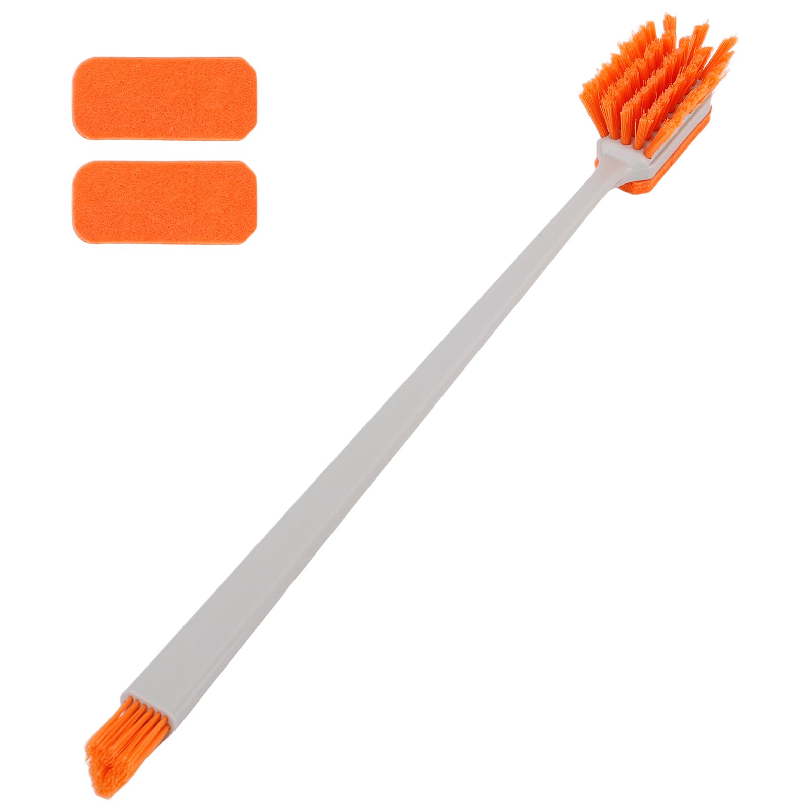 Goktvai 2pcs Small Fish Tank Cleaning Brush, 30x3cm/11.81x1.18in Aquarium Algae Scraper with 4 Felt Replacement Cloths for Cleaning Glass and Acrylic Aquariums