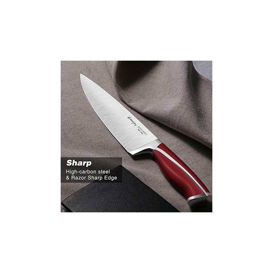 Knife-Set-Emojoy-15-Piece-Kitchen-Knife-Set-with-Block-Wooden-German-Stainless-Steel-Sharp-Chef-Knife-Set-with-Sharpener-dishwasher-safe-and-rust-proof-Red Knife Set, Emojoy 15 Piece Kitchen Knife Set with Block Wooden, German Stainless Steel Sharp Chef Knife Set with Sharpener, Dishwasher Safe and Rust Proof (kitchen knife set red)