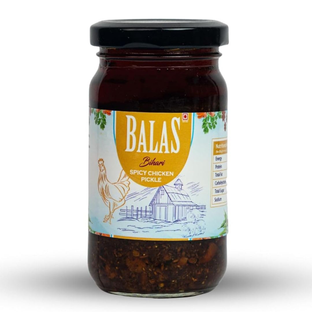 BALA'S PICKLE Bihari Chicken Pickle (Spicy) – Authentic Non-Veg Achaar with Mustard Oil & Traditional Indian Spices | Ready to Eat Chicken Achar | Glass Jar Packaging|180g-picture-27
