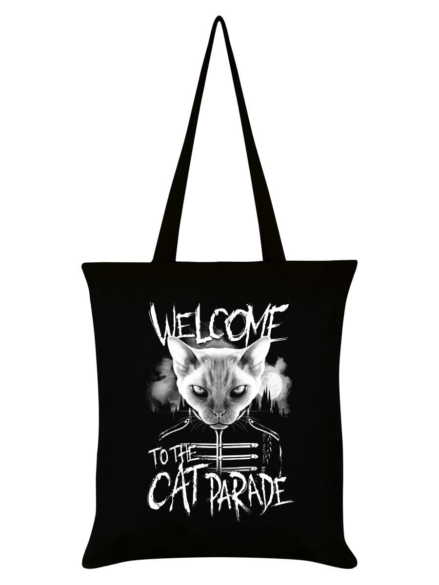 Grindstore Black Playlist Pets Welcome To The Cat Parade Tote Bag